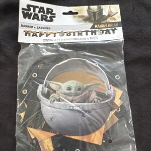 Star Wars The Mandalorian The Child Baby Yoda Happy Birthday Banner 6‎ ft